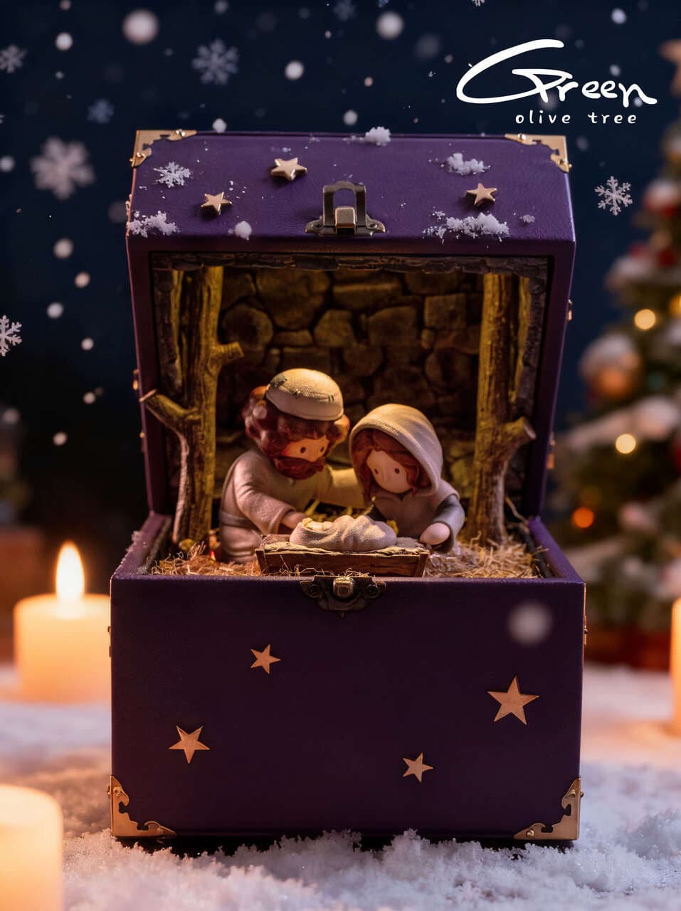 Green Olive Tree - Christmas Music Box - Thumbnail 2