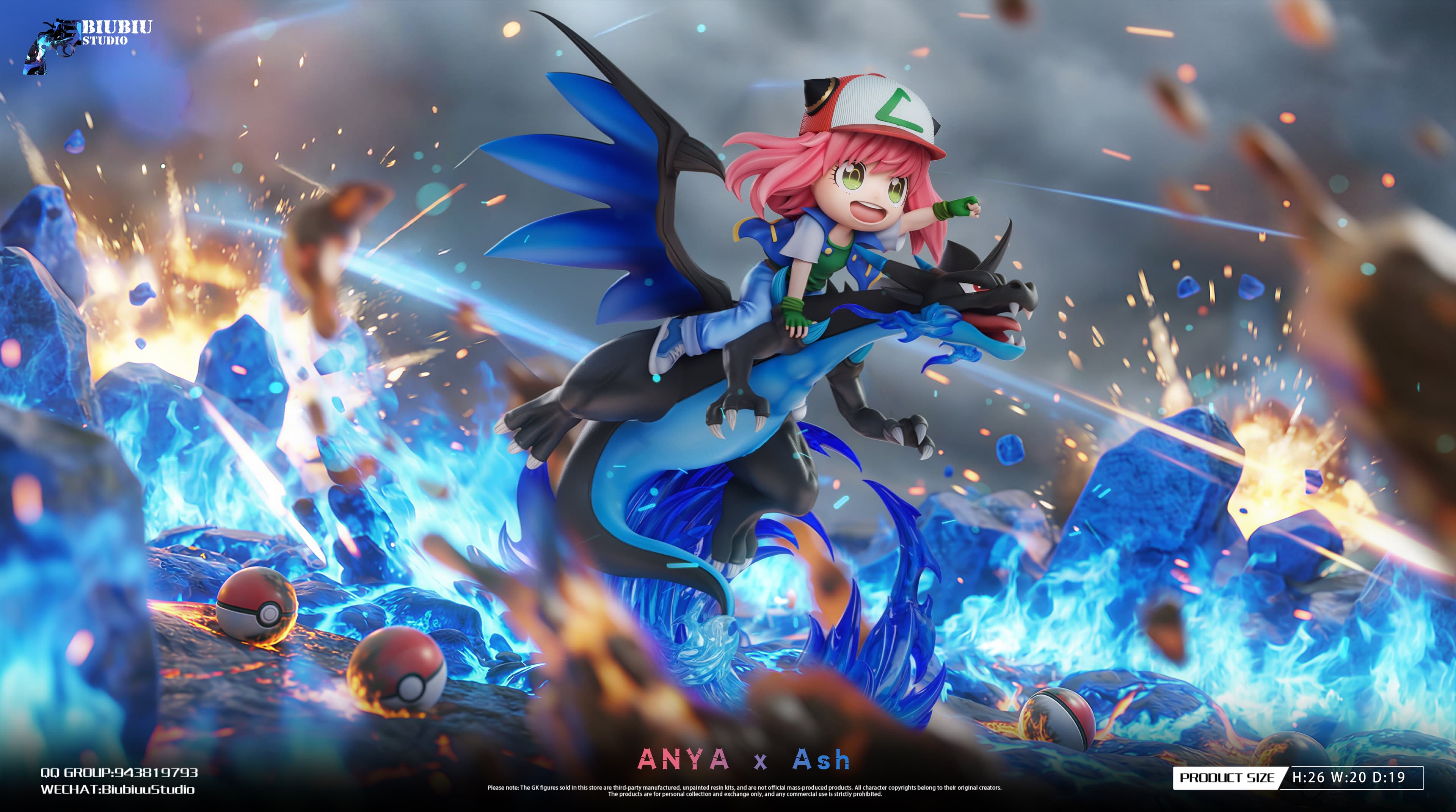 Biubiu - Anya cos Ash and Mega Charizard - Thumbnail 2