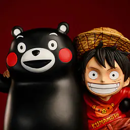 Licking Dog - Kumamon and Luffy StatueCorp