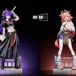 Miwu - Yae Miko and Raiden Shogun 14