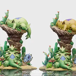 Shuang Zi Dao x Kipi - Tyranitar, Larvitar and Pupitar 2