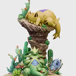 Shuang Zi Dao x Kipi - Tyranitar, Larvitar and Pupitar 3