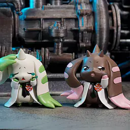 DJS - Agumon Hakase, Nise Agumon Hakase, Terriermon Assistant and Lopmon 2
