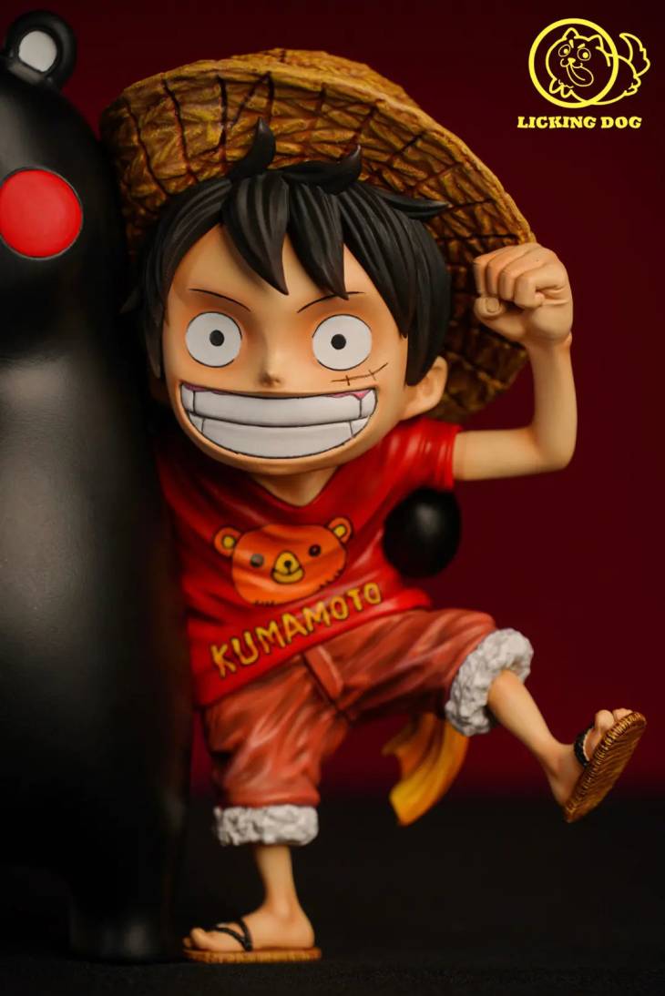 Licking Dog - Kumamon and Luffy StatueCorp