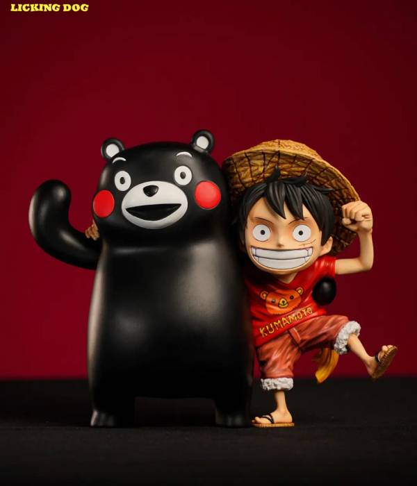 Licking Dog - Kumamon and Luffy StatueCorp