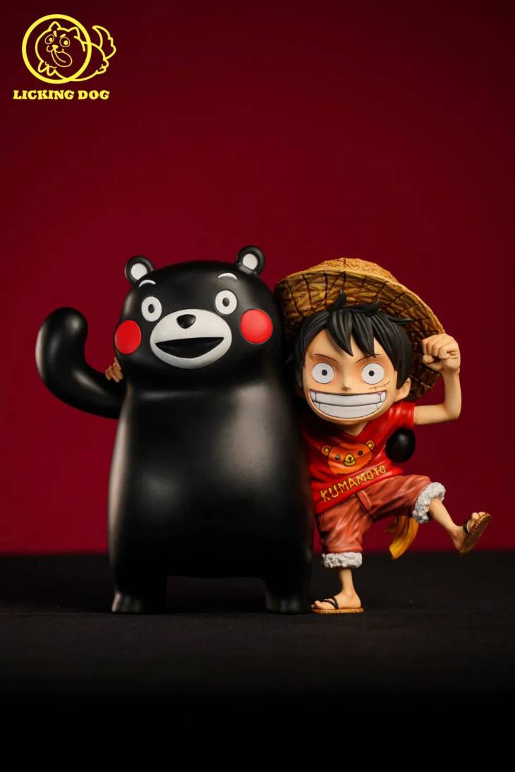 Licking Dog - Kumamon and Luffy StatueCorp